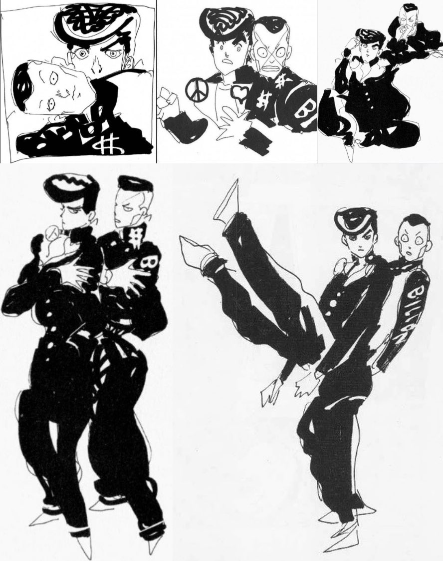 ulqion's tweet photo. Okuyasu and Josuke putting the bro in JoBros https://t.co/NY19IWxsOI