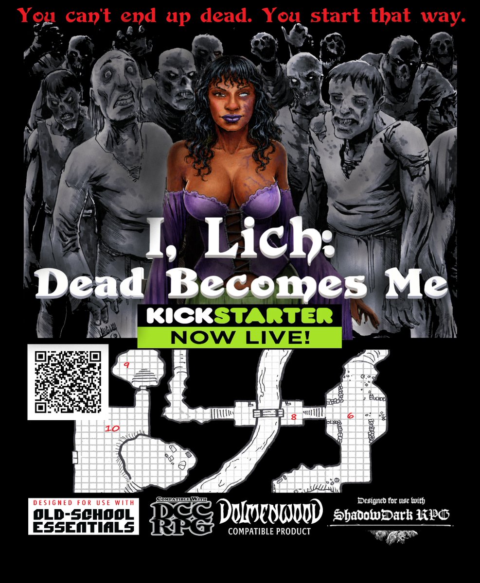 puckett2k's tweet photo. Dead becomes you. A retro-tournament adventure module now on KICKSTARTER!
https://t.co/wUir7GIhtY
#rpg #tabletopgames #zombie #shadowdark #Oldschoolessentials #Dungeoncrawlclassics #OSR #dungeonsanddragons #dolmenwood #necroticgnome #Kickstarter #pHouseGames https://t.co/5oPb0amXlz