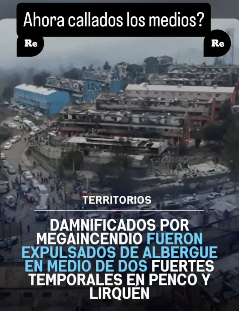 p4purrip0p's tweet photo. Así guardan silencio cómplice los medios de desinformación.

DAMNIFICADOS POR MEGAINCENDIO FUERON
EXPULSADOS DE ALBERGUE EN MEDIO DE DOS FUERTES TEMPORALES EN PENCO Y
LIRQUEN https://t.co/byaafjJYUz