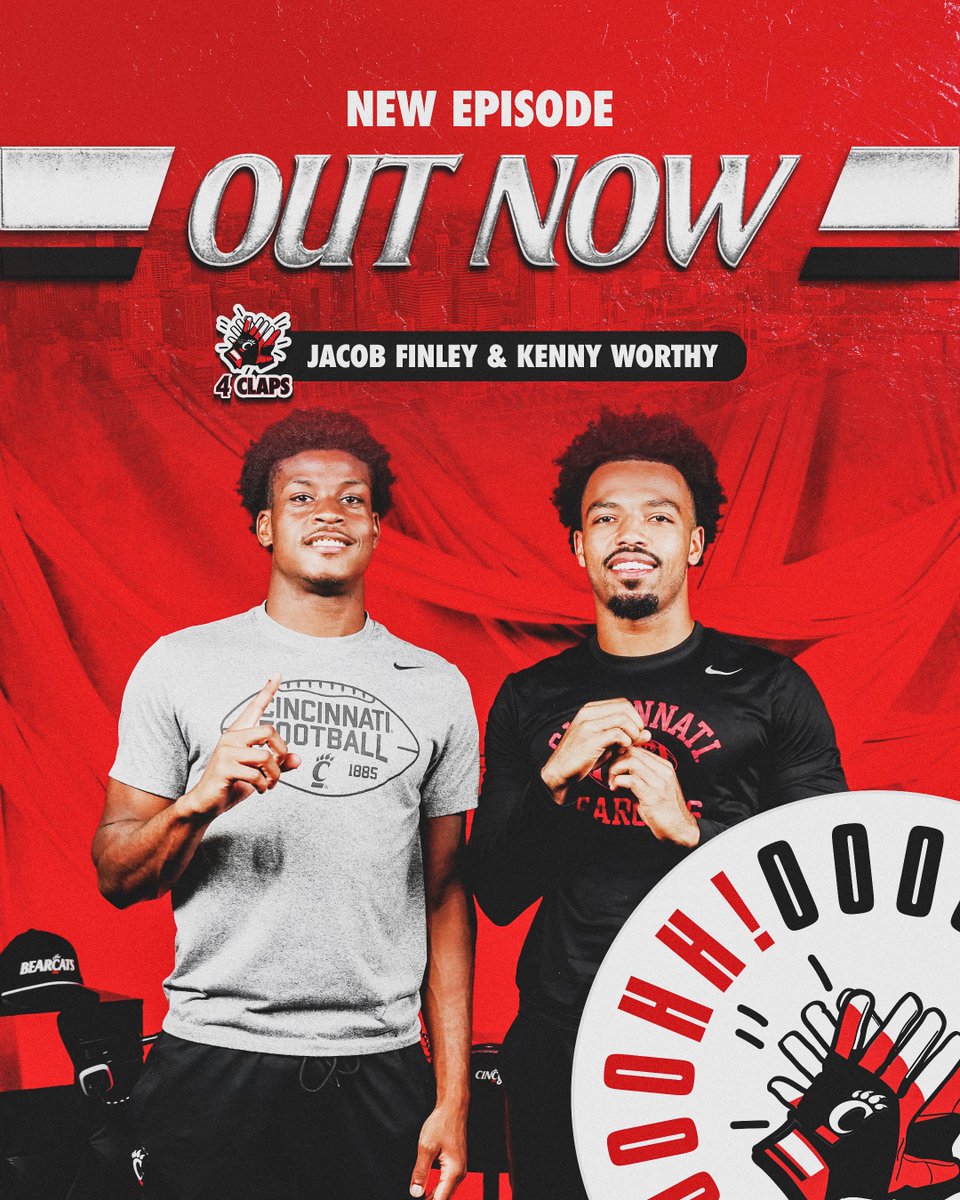 GoBearcatsFB's tweet photo. ⛺️ Fall Camp
☀️ Summer Workouts
🏈 AL vs. AZ

Kenny Worthy and Jacob Finley cover it all

A brand new episode of #4Claps is OUT NOW 🎙️ https://t.co/7TB2ZjuWAf
