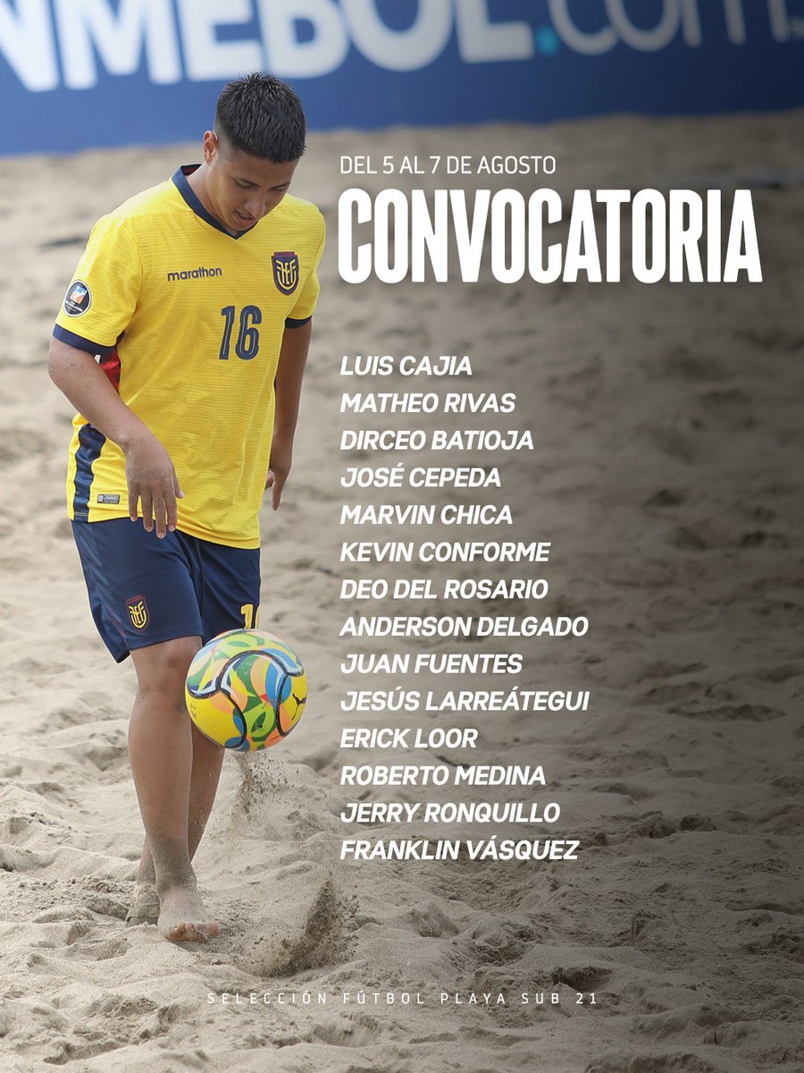 LaTri's tweet photo. 🏖️Convocatoria de nuestra Selección de Fútbol Playa Sub 21. https://t.co/KiO1haWlx2