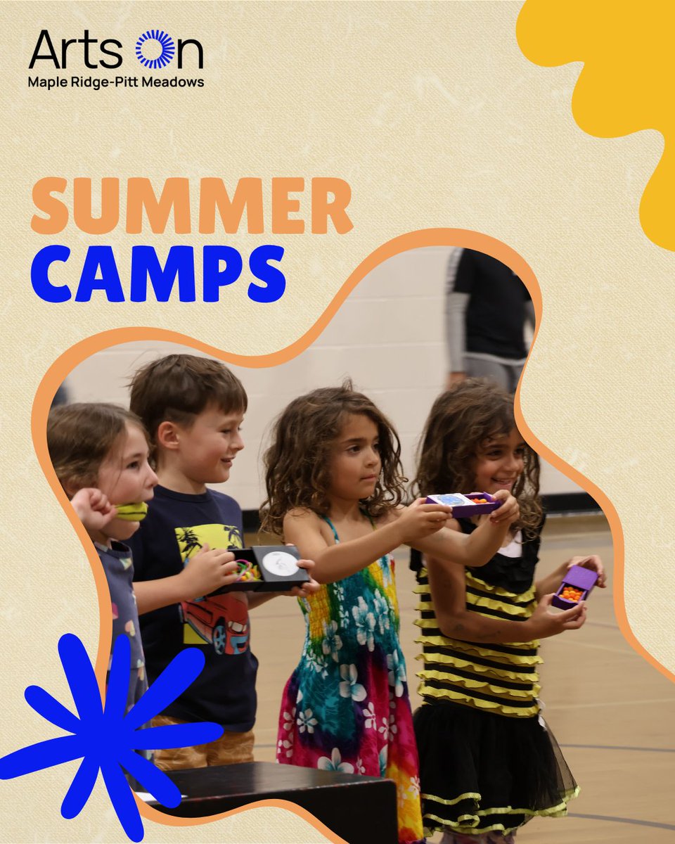 arts_on_mrpm's tweet photo. ☀️ Summer isn’t over yet! Arts On Summer Camps, offered in partnership with @sd42news at Riverside Centre in Maple Ridge, still have space in select August week-long camps.

Check out the camps here: 🔗 https://t.co/KTCt0og6Qy https://t.co/cozCfST4bS