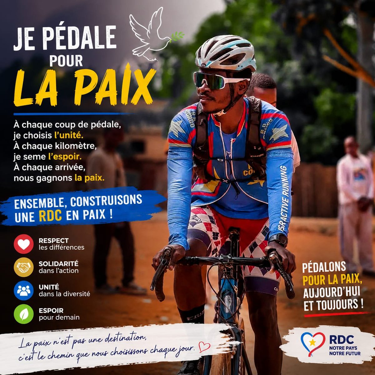 BNongambe's tweet photo. 🔴ÉCHOS DU MINISTÈRE DU COMMERCE EXTÉRIEUR📌

Le Ministère du @MinComex_RDC s’illustre dans une démarche innovante où le sport devient instrument de puissance douce : le cyclisme comme vecteur stratégique de soft power au service de la promotion du Commerce Extérieur de la République Démocratique du Congo. 
À travers un périple exceptionnel de 14.000 kilomètres, de Goma à Kinshasa, avant de rallier le Maroc, le cycliste @MiguelMasad porte un message universel « Je pédale pour la paix »... Tout en projetant une image renouvelée, résiliente et inspirante de la RDC sur l’échiquier international.

Déjà, une mobilisation d’envergure se structure avec force autour de l’arrivée de l’athlète à Kinshasa. La Communauté Nande, à travers l’association #Kyaghanda, déploie une dynamique organisationnelle remarquable pour offrir un accueil d’exception, à la hauteur de l’exploit et du symbole incarné. Cette synergie communautaire bénéficie du soutien affirmé de Son Excellence Monsieur le Ministre du Commerce Extérieur, @julienpalukucom, qui traduit une convergence entre acteurs sociaux et institutions publiques, élevant cet événement au rang d’acte de diplomatie populaire et d'influence à forte portée symbolique et économique.

@Presidence_RDC @PrimatureRDC @OlivierDomyBey1 @JeanEkila @EkutshuRobert @RachidKah