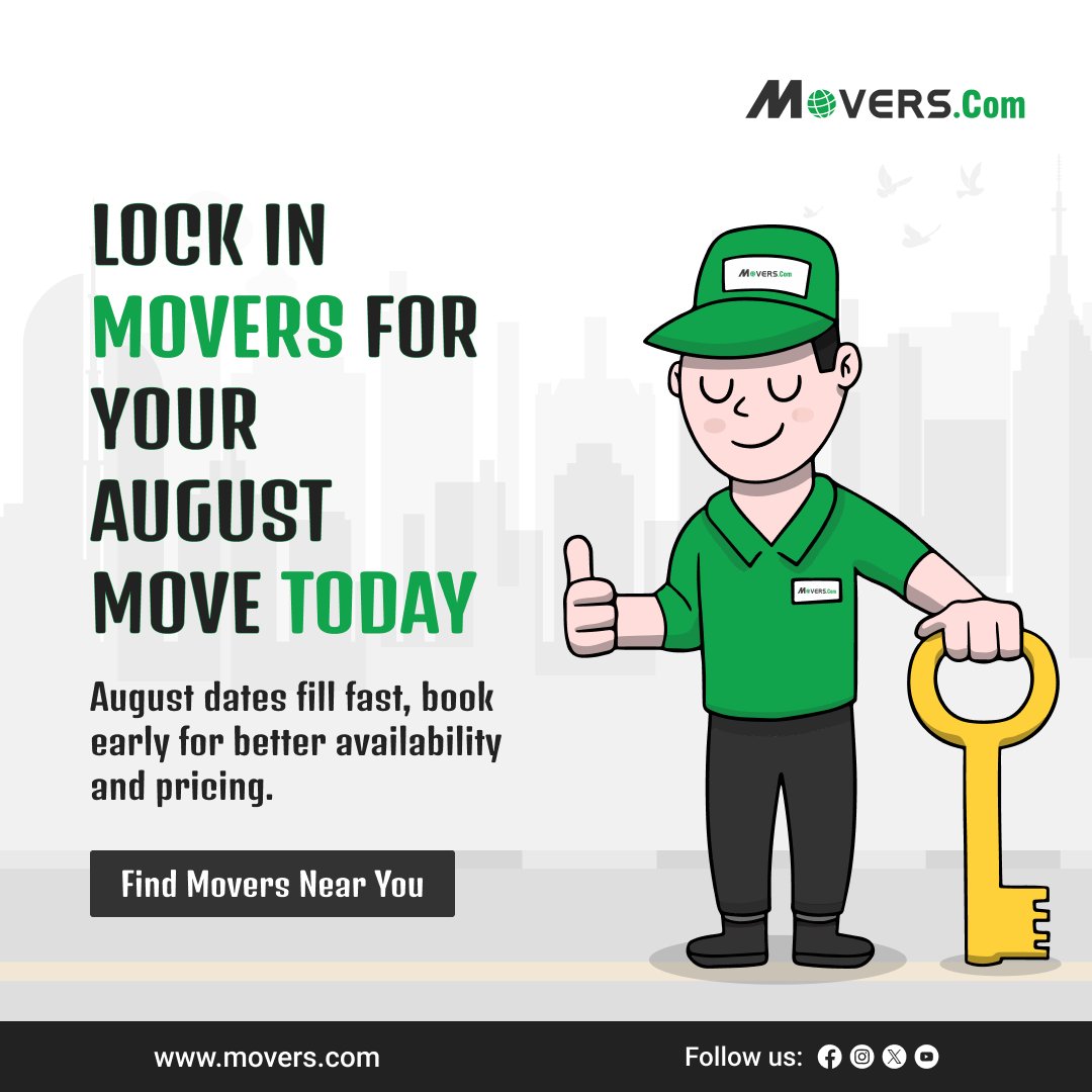 MoversCom's tweet photo. π¦ Planning an August move?
π Get expert moving tips and compare movers for free at https://t.co/UNieGfxfja.
#MoversCom #AugustMove #MovingTips #BookMoversEarly #CompareMovers #MovingDay #MovingPlanning #ProfessionalMovers #MovingQuotes #RelocationTips #MovingHelp #HomeMoving https://t.co/GiyKBHwEGy