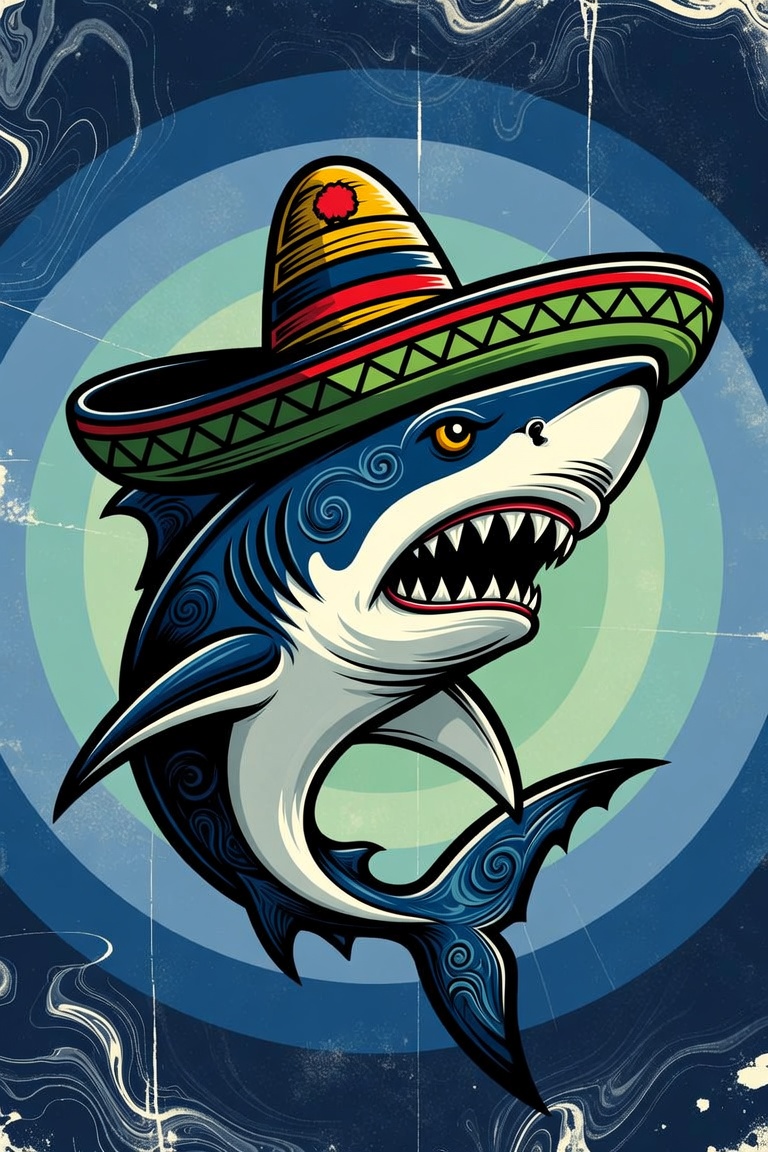 mexican_marc's tweet photo. Grok Imagine prompt:

Mexican shark logo https://t.co/e4IfhkRsIa