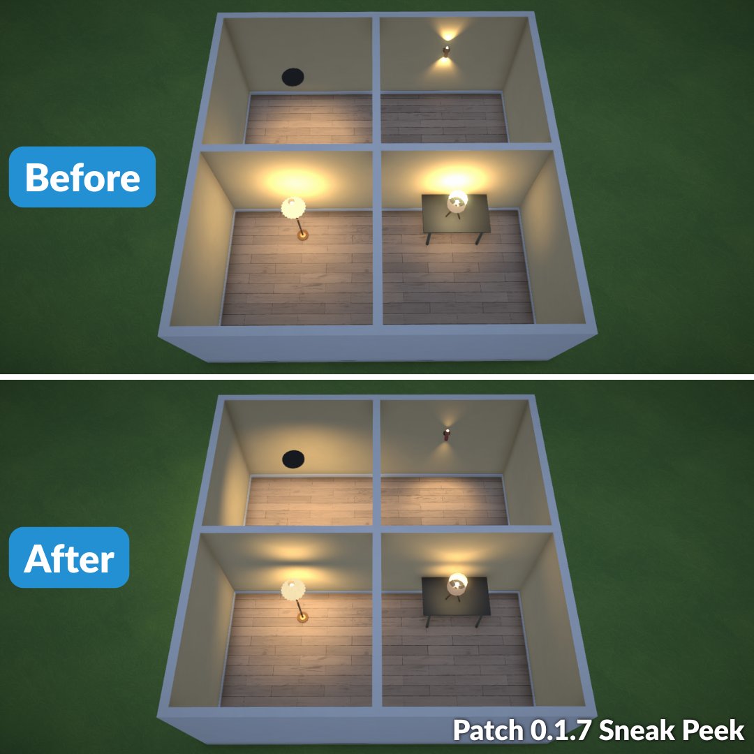 ParalivesGame's tweet photo. we’ve revamped the indoor lights so that they look more realistic, have better range, and don’t light up the walls as brightly! 

check it out in our next patch coming on August 10th ⋆ 𖤓 ⋆˚࿔ https://t.co/OAssiXIQbg
