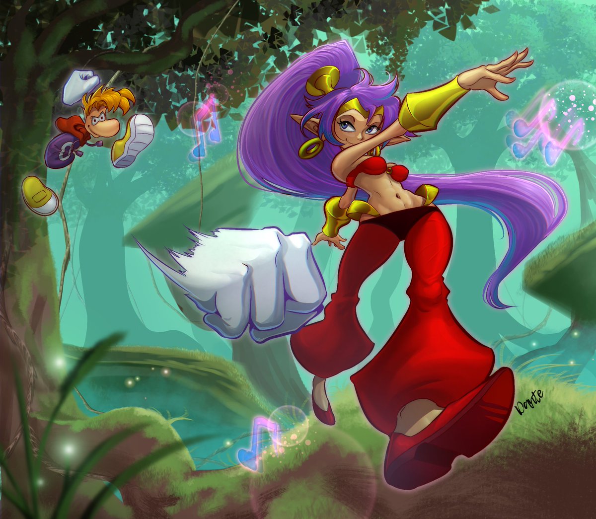 Dante_Juwa's tweet photo. Shantae or Rayman ✨

#fanart #shantae #rayman #digitalart #artistoftwitter https://t.co/7AcXTPi4YZ