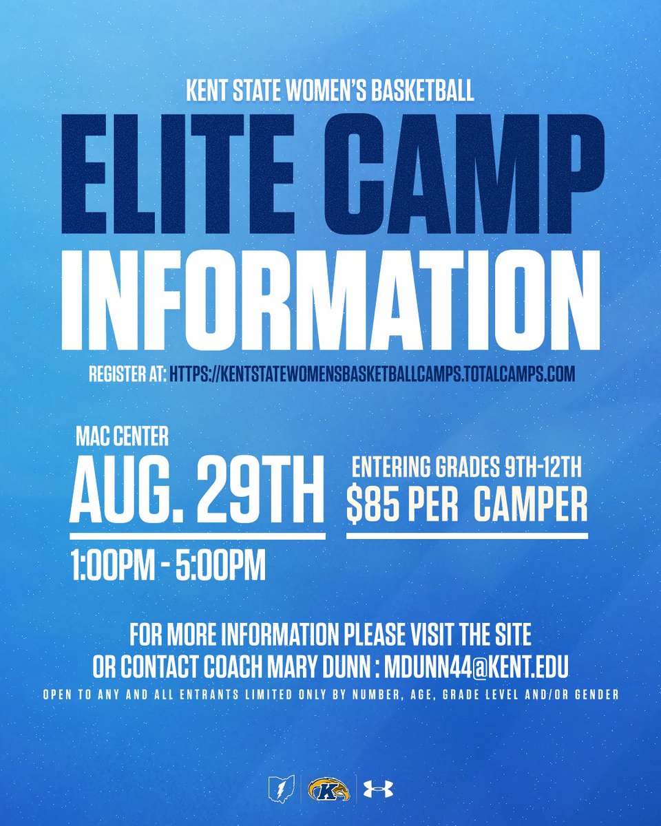 KentStWBB's tweet photo. Elite Camp is just a few weeks away.

🗓️ Saturday, August 29th
⏰ 1pm-5pm
🔗 https://t.co/qZd5KhA2wj

#GoFlashes⚡️ https://t.co/SqxG1ZbAGy