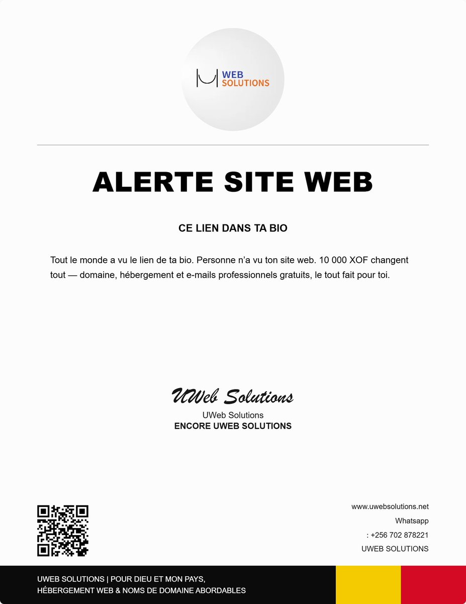 uweb_solutions's tweet photo. Payez juste 10 000 XOF et c’est EN LIGNE.