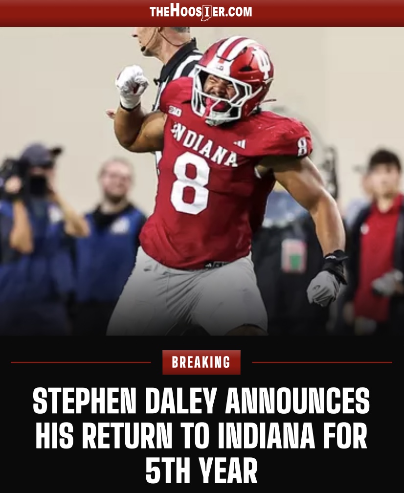 allasley's tweet photo. NEWS: Stephen Daley -- one of the top defensive lineman in the nation last year -- is rerunning to Indiana for a 5th year. 

https://t.co/pjziBClt0Q #iufb https://t.co/zZgWnbmAsR