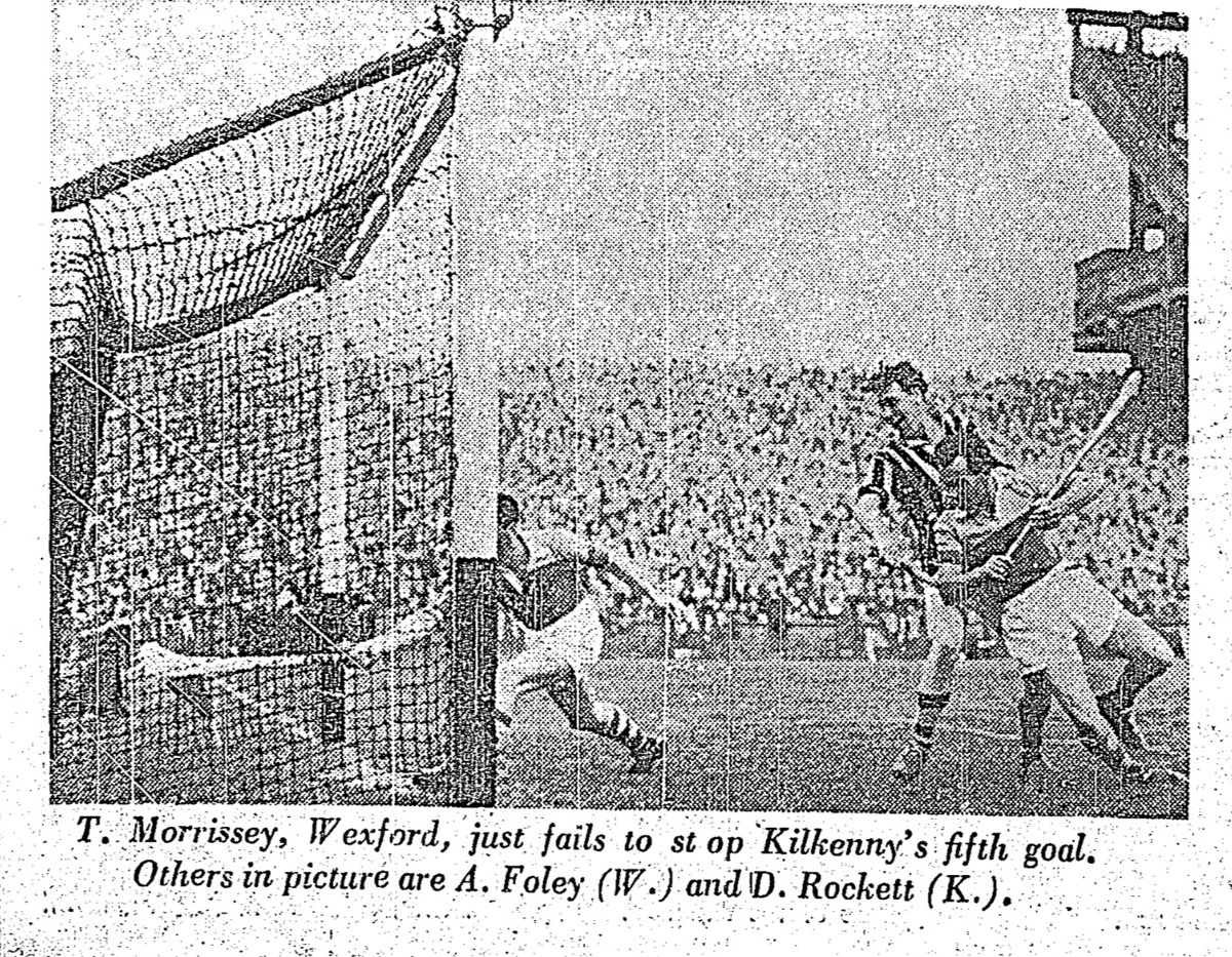 SportsHistory26's tweet photo. Action shots from the @gaaleinster Senior Hurling Championship Final between @KilkennyCLG and @OfficialWexGAA at Headquarters on this day in 1957…#hurling #kilkenny #wexford #gaa #ireland https://t.co/Hqhfiu7xap