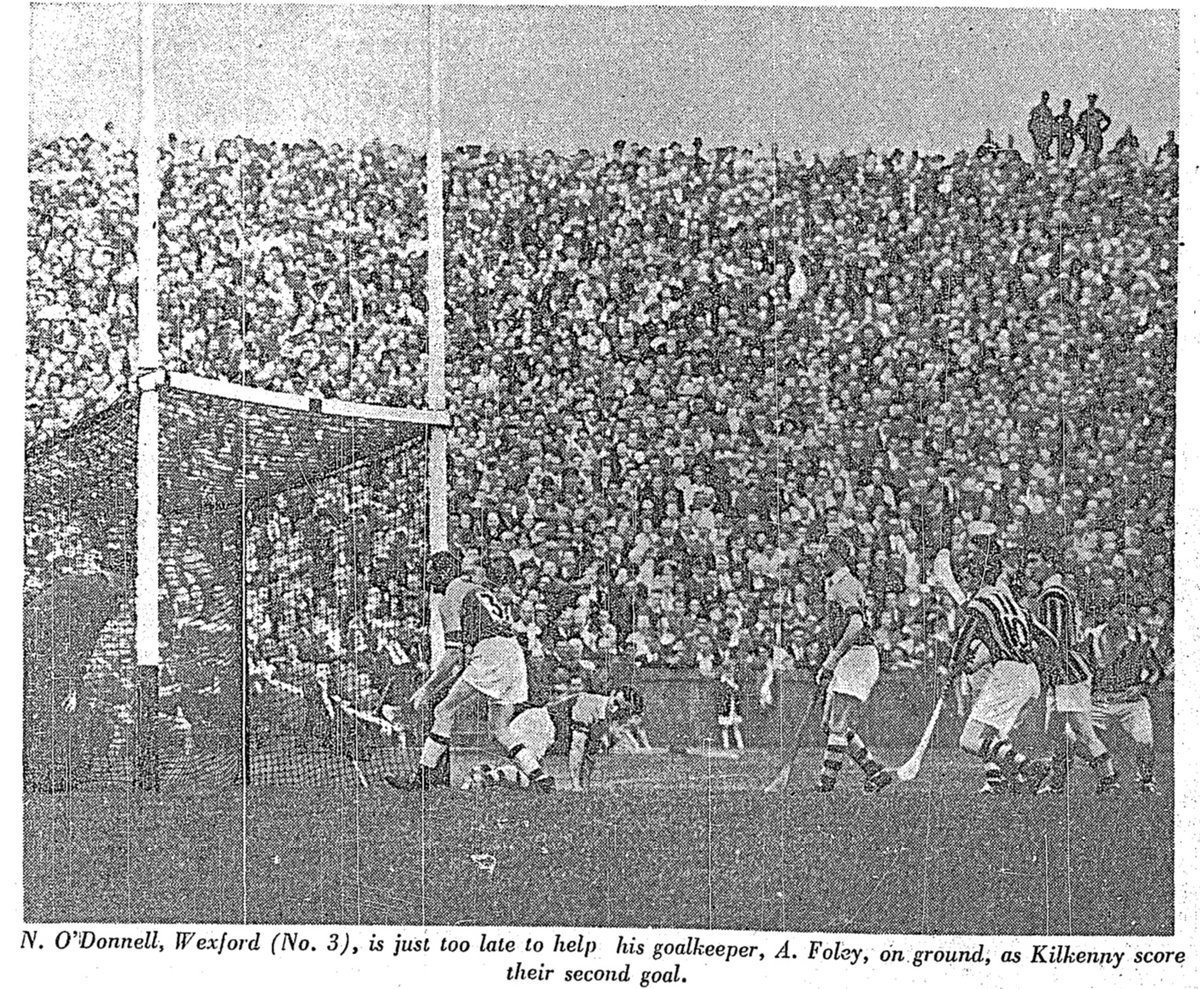 SportsHistory26's tweet photo. Action shots from the @gaaleinster Senior Hurling Championship Final between @KilkennyCLG and @OfficialWexGAA at Headquarters on this day in 1957…#hurling #kilkenny #wexford #gaa #ireland https://t.co/Hqhfiu7xap