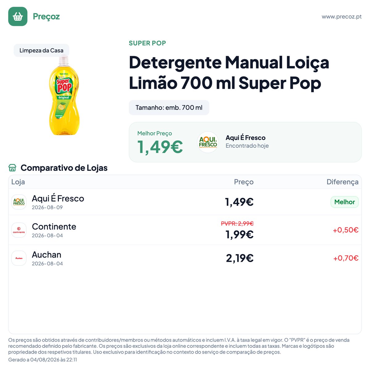 precozpt's tweet photo. Detergente Manual Loiça Limão 700 ml - Super Pop
Melhor preço: 1,49€
https://t.co/uV7kj6ThjT

#precoz #comparaprecos #precos #detergentemanualloicalimaosuperpop #detergente #manual #loica #limao #limpezadacasa #superpop #aquiefresco https://t.co/IaYzcNJD4t