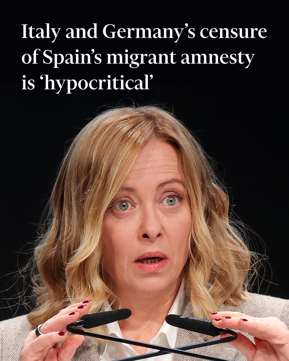 FT's tweet photo. Italy, Germany and other countries that accused Spain of attracting migrants with its amnesty scheme have also quietly legalised the status of people who arrived irregularly in their own territory. https://t.co/qyXCOjNgWL https://t.co/6xxCGBWCJ7