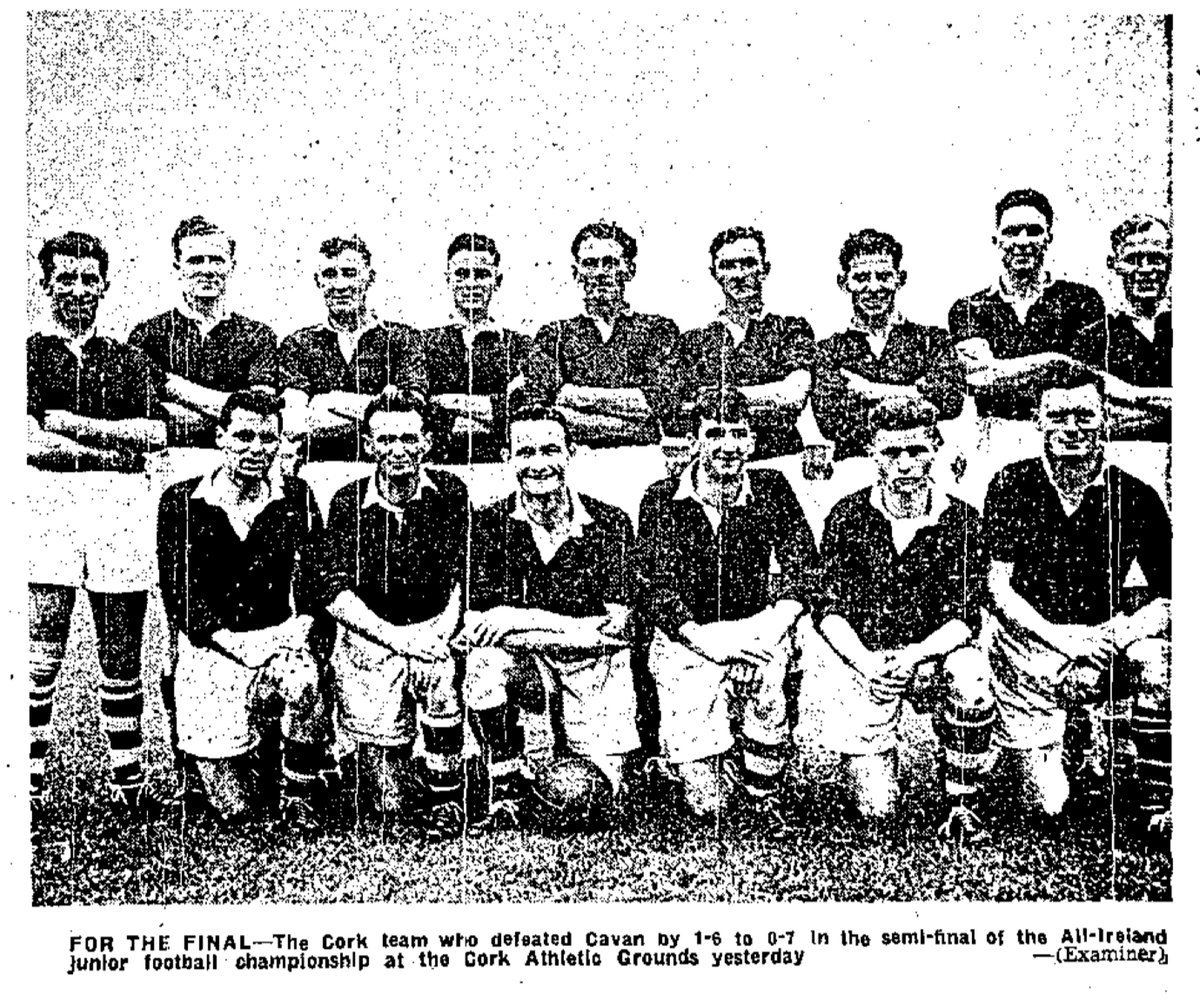 SportsHistory26's tweet photo. On this day in 1957 @OfficialCorkGAA and @CavanCoBoardGaa clashed in the All-Ireland Junior Football Championship Semi-Final at the Cork Athletic Grounds…#cork #cavan #gaelicfootball #gaa #ireland https://t.co/fICFJAQwWa