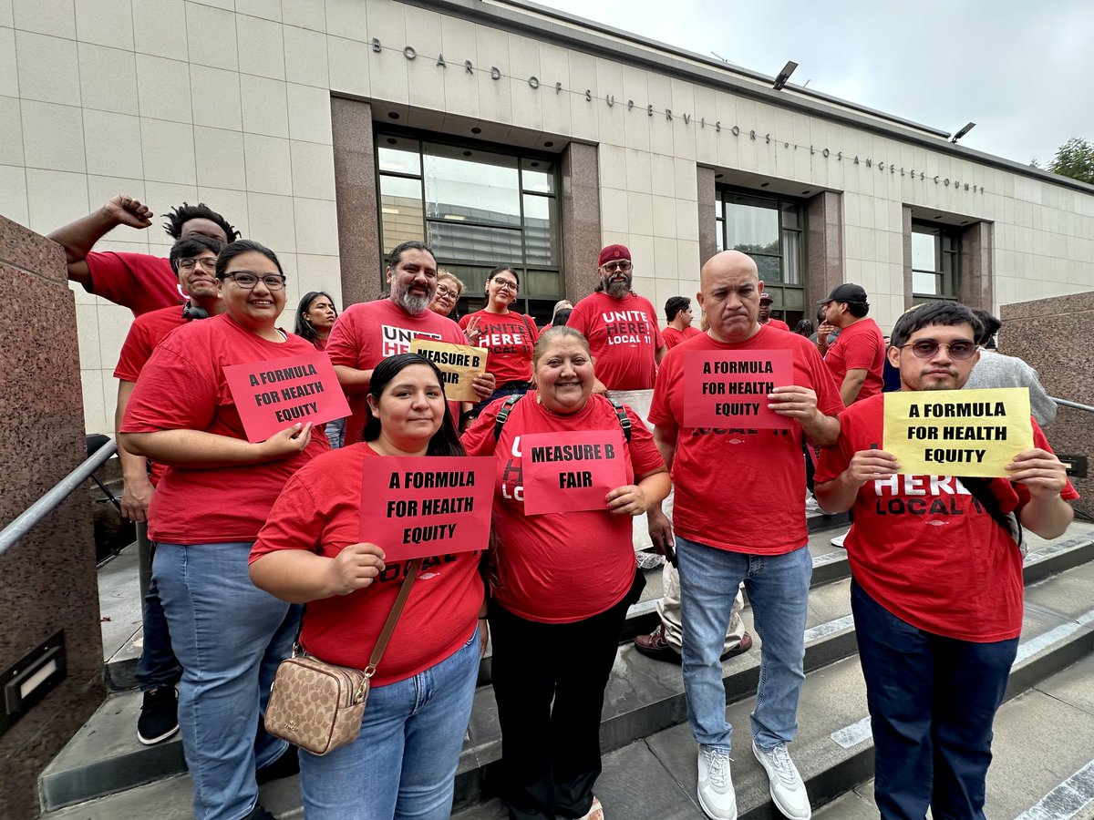 unitehere11's tweet photo. Local 11 was proud to stand alongside LA County Supervisor @HollyJMitchell in support of an independent study of the Measure B funding allocation methodology — the first comprehensive review in nearly 25 years ago. #MeasureB #HealthcareJustice #LACounty #FundItFair https://t.co/SjgfLF6bYc