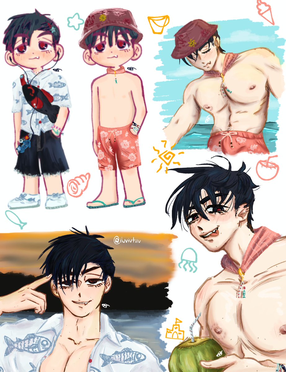 iluvivtiiv's tweet photo. 🥥 Summer Song ivantill 🌊

🌺 beach au w my loves @feralj4ckalope @gatzuricroche @_Nibujitos_Art_ 🥺💕

#ALNST #ivantill #tillivan https://t.co/JWdMJ9Q50n