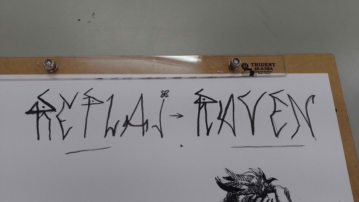 ecowalia's tweet photo. hoje na aula de desenho a prof ensinou nois a usar nanquim aí eu fiz um desenho da #ravenplai com o balinha e umas letrinha de pixo
#ravencove https://t.co/CoMWFwvsE9
