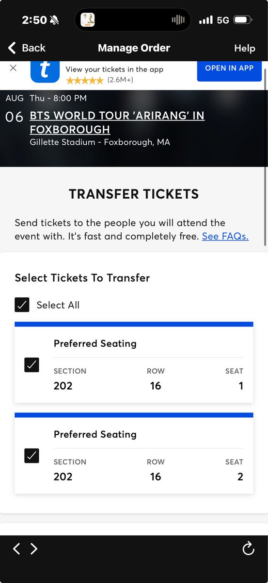 suzzierivera's tweet photo. HI ARMYS 💜

Selling 2 BTS Foxborough D2 tickets bc I upgraded 🥹

Paid $250 each, hoping to get my money back but open to reasonable offers 🫣🫶 Just don’t want them to go to waste &amp; would love another ARMY to enjoy the show!

- Ticketmaster transfer
DM if interested/questions💜 https://t.co/auLpzzVLNM