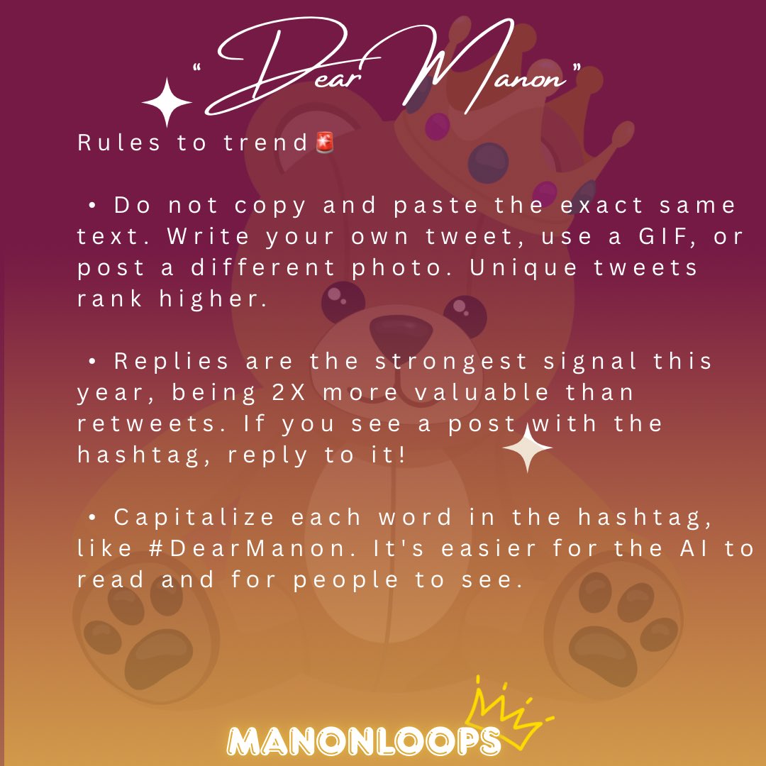 manonloops's tweet photo. REMINDER‼️ 
Tomorrow “Dear Manon” will begin at 9am PT/ 12pm ET and will go on for 6hrs. 

Now more than ever I hope y’all participate in sending love to Manon💛 and showing her how appreciated she is by her Pokénons. 

Do not forget to read the instructions and use the correct tags.