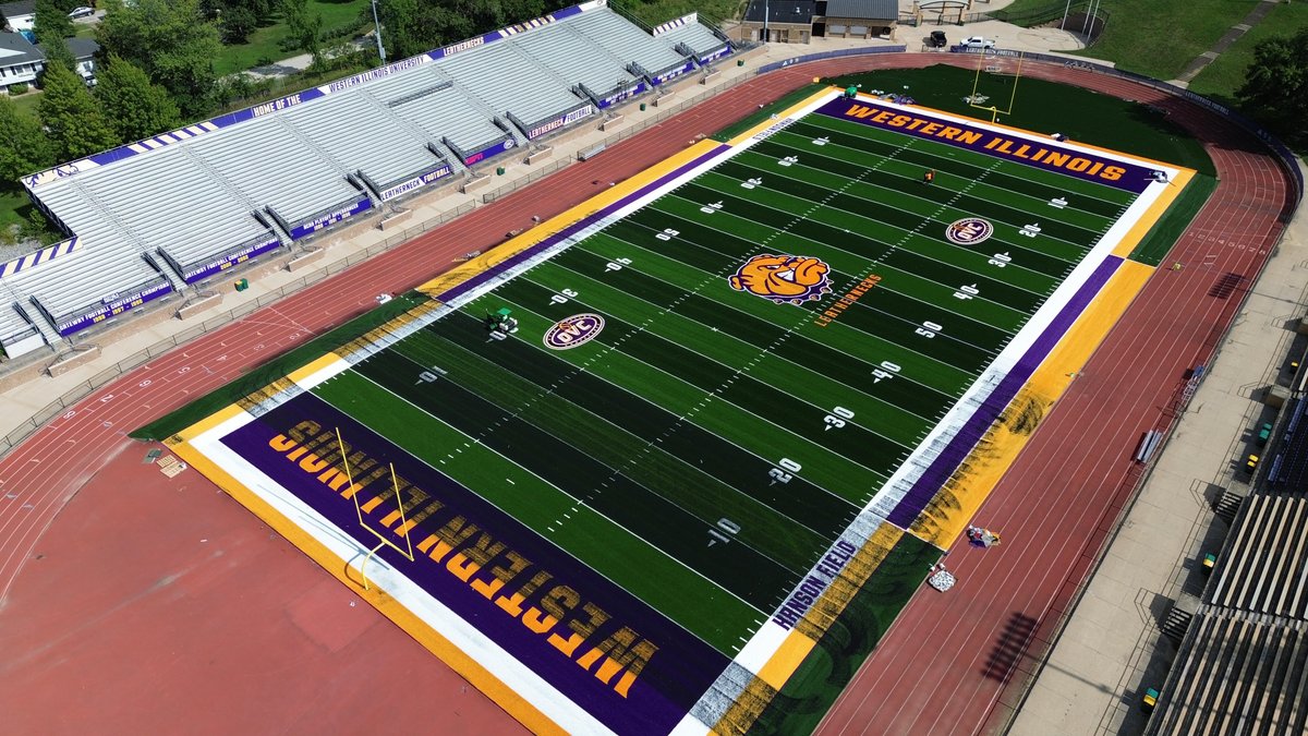 WIUFootball's tweet photo. NEW ➡️ SOON

The new turf on Hanson Field will be featured in our home opener on August 27th at 6:00 PM against Northwestern College, see you there! 

#GoNecks | #OneGoal | #ECI https://t.co/tznTDPNCka