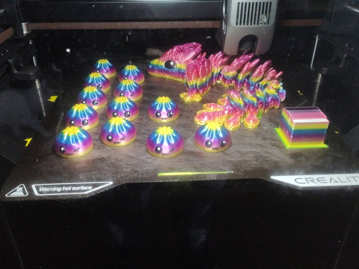 TripleThread3d's tweet photo. Getting excited for our upcoming event and we are bringing all the colors. Even this rainbow beauty. This is just one of many colors that we will have at our first Friday event. It also includes some new items that will be present.  #dumpling #peacockdragon #rainbow #newcolor https://t.co/e554etxQeh