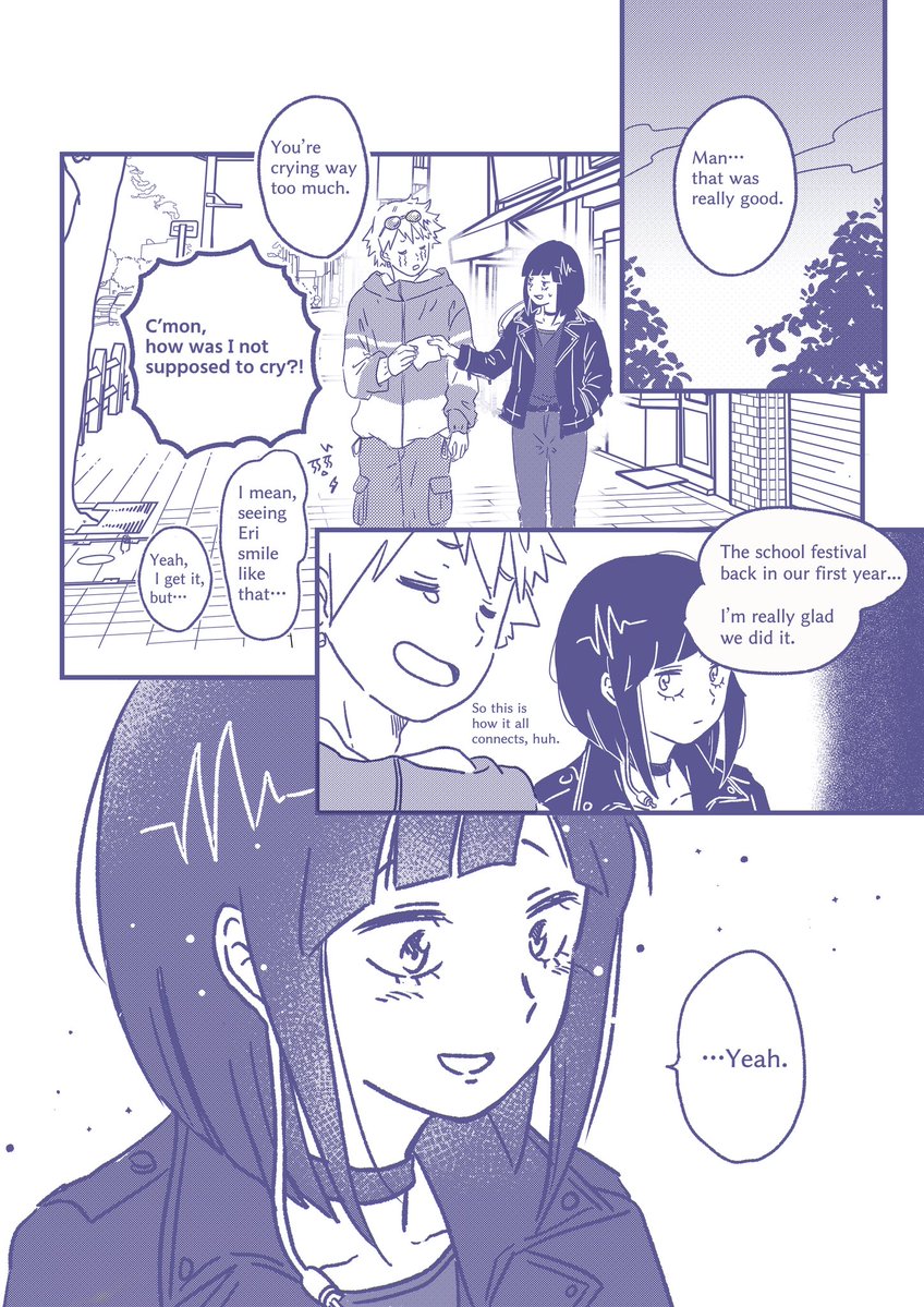 nats2th's tweet photo. I tried making an English version!

【KamiJiro ?】

Watching the short anime brought back all the emotions I felt during the school festival, so I drew this while the excitement was still fresh 😭🙏✨
(1/2) https://t.co/qznpVbv8Tf