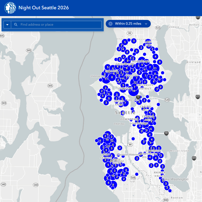 seattledot's tweet photo. It's National Night Out! 

Be aware: there are dozens of block parties taking place on residential streets across Seattle tonight thanks to the Seattle Police Department &amp; your neighbors.

See a map of where block parties are planned: https://t.co/ZqFaPUh4Zz https://t.co/RxH9eBUVSZ