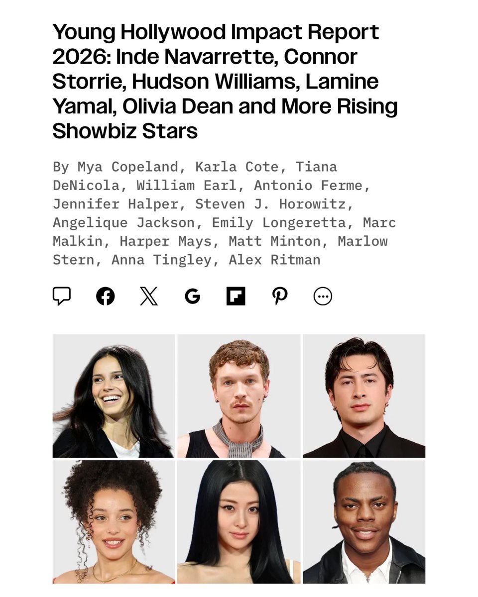 yunjinrs's tweet photo. Variety praised YUNJIN for her artistry on their Power of Young Hollywood Impact Report 2026 & put her picture in the headline too 🥹

— “She’s not only one-fifth of the South Korean girl group LE SSERAFIM, but a songwriter and creative force shaping its direction.” 

🔗: https://t.co/EBhD4kf3LC

#허윤진 #HUHYUNJIN #르세라핌