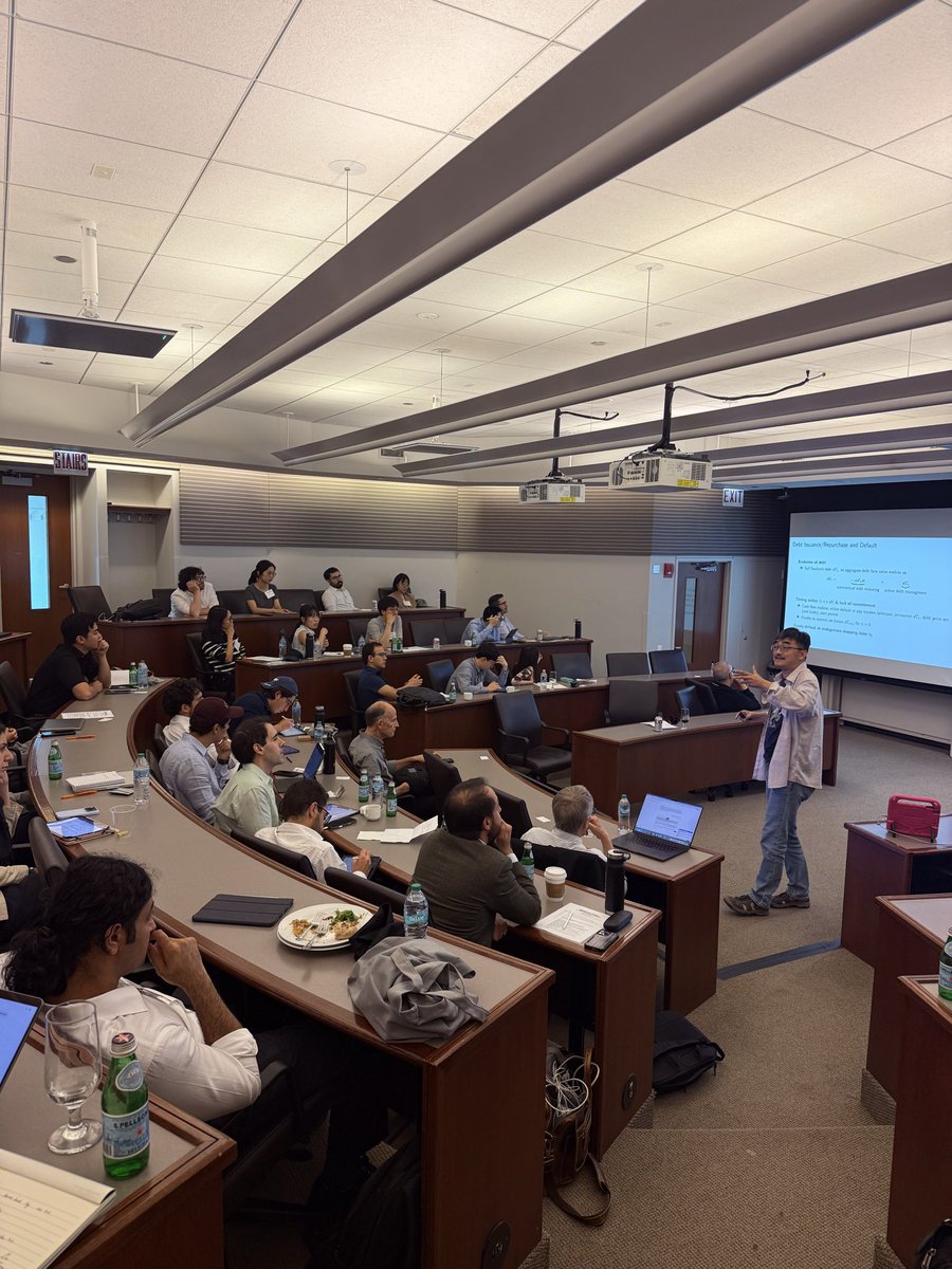 MFRProgram's tweet photo. This afternoon, Professor Zhiguo He (Stanford) presents on "Leverage Dynamics and Their Applications." #MFRSummerSession #MacroFinance #EconTwitter https://t.co/wnDHN4W7V7