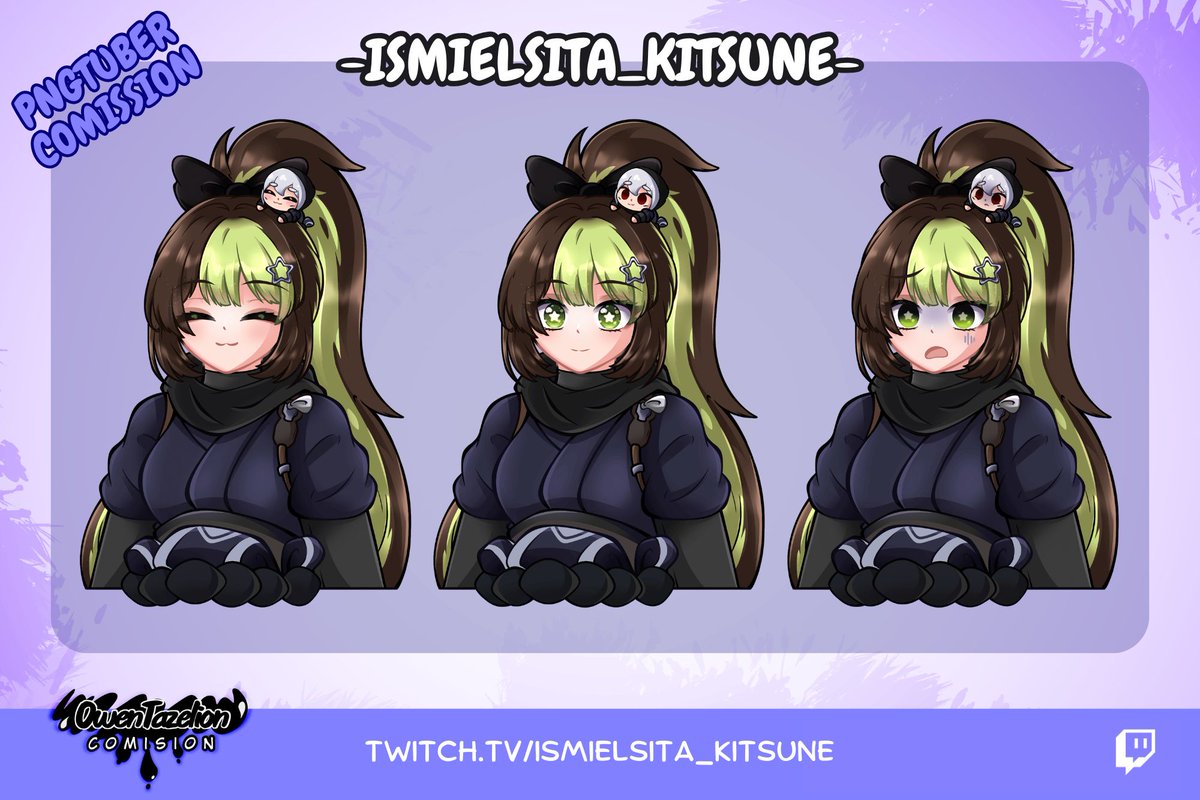 TazelionX's tweet photo. PNGTuber comission✨

Muchísimas gracias a @ismielsita_ por permitirme trabajar en el diseño de su nuevo avatar con la vestimenta de la Kiriko picara.

Quedo muy linda✨💜

#pngtuber #comission #twitch #digitalartwork #emotes #Vtuber #characters https://t.co/xTnzTLMZSX