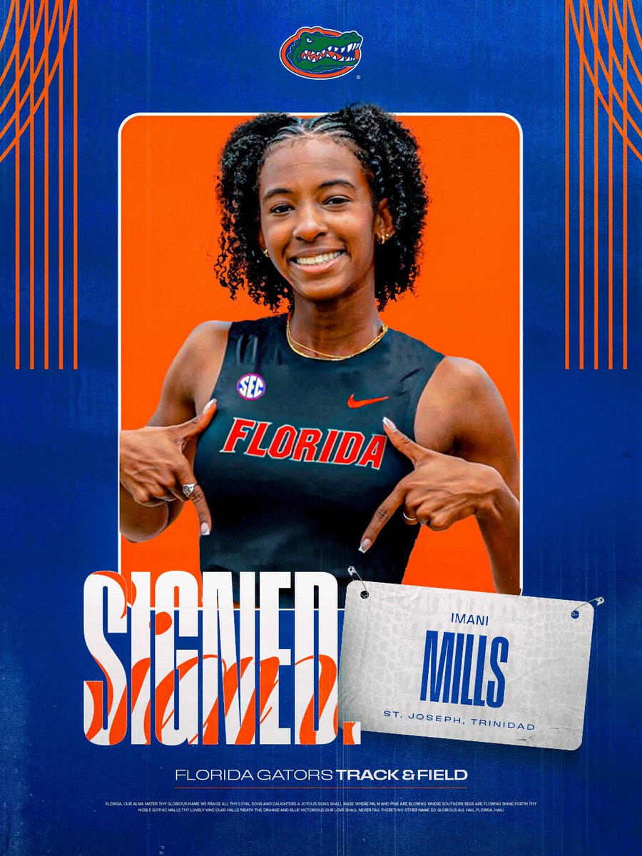GatorsTF's tweet photo. The Trinidad &amp; Tobago U20 National Champion in the 200m is a Gator! 🐊

Welcome, Imani! https://t.co/HOxr4CleyU