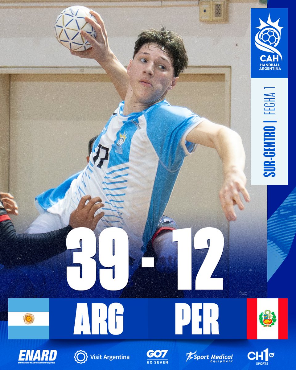 CAHandball's tweet photo. ¡Arranque ideal en el Sur-Centro Cadete! 🇦🇷👊

El equipo masculino conducido por Rubén Busolin debutó con un triunfo ante Perú en el inicio del certamen, que se disputa con formato de todos contra todos. Mañana continuarán su camino enfrentando a Paraguay a las 17:30hs. https://t.co/7eYLmDYc9O