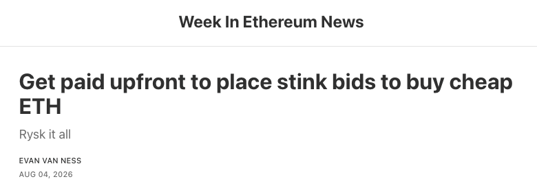 DanDeFiEd's tweet photo. Never thought I'd see this again.

@evan_van_ness brought back @WeekInEthNews for a one-off edition featuring Rysk.

rysk it all. https://t.co/dpPMX2LsDl