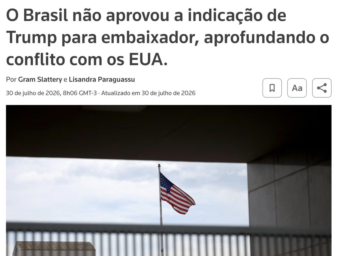 KeynesSocial's tweet photo. @bralternativo_ Realidade: Só pressao dos EUA pra aprovar o embaixador deles. Esses minions ficam tentando surfar na onda das coisas. https://t.co/WHY0LWHb1I