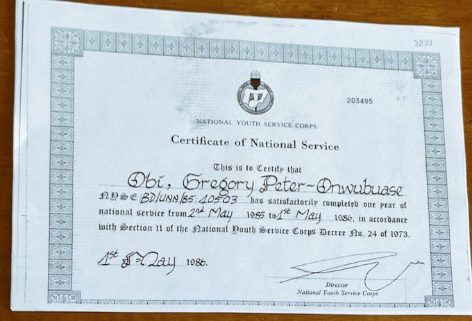 HighChiefOkoro's tweet photo. PETER GREGORY OBI FORGED HIS UNN AND NYSC CERTIFICATES.

PETER GREGORY OBI FORGED HIS UNN AND NYSC CERTIFICATES.

PETER GREGORY OBI FORGED HIS UNN AND NYSC CERTIFICATES.

PETER GREGORY OBI FORGED HIS UNN AND NYSC CERTIFICATES. https://t.co/jl6P8efgGV