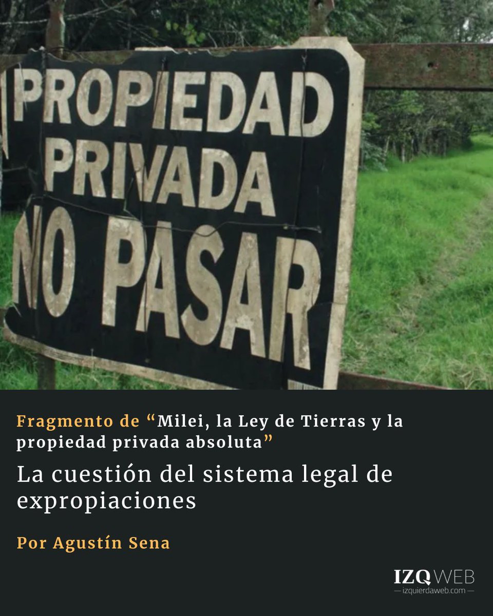 IzquierdaWeb's tweet photo. La cuestión del sistema legal de expropiaciones

Fragmento de “Milei, la Ley de Tierras y la propiedad privada absoluta”, por Agustín Sena

La llamada Ley de inviolabilidad de la propiedad privada fue presentada por el gobierno de Milei el año pasado y lleva la marca de agua de Federico Sturzenegger, el ministro de Desregulación Económica. Presenta modificaciones a cinco leyes ya existentes. Se trata de las leyes de Expropiaciones (Nº 21.499), Procedimiento de Desalojo (N° 17.454), Régimen de Regularización Dominial para la Integración Socio Urbana (N° 27.453), el Sistema Federal de Manejo del Fuego (Nº 26.815) y, último, pero no menos importante, el Régimen de Protección al Dominio Nacional sobre la Propiedad, Posesión o Tenencia de las Tierras Rurales (Nº 26.737).

Nota completa
https://t.co/xBc6sZWGNC