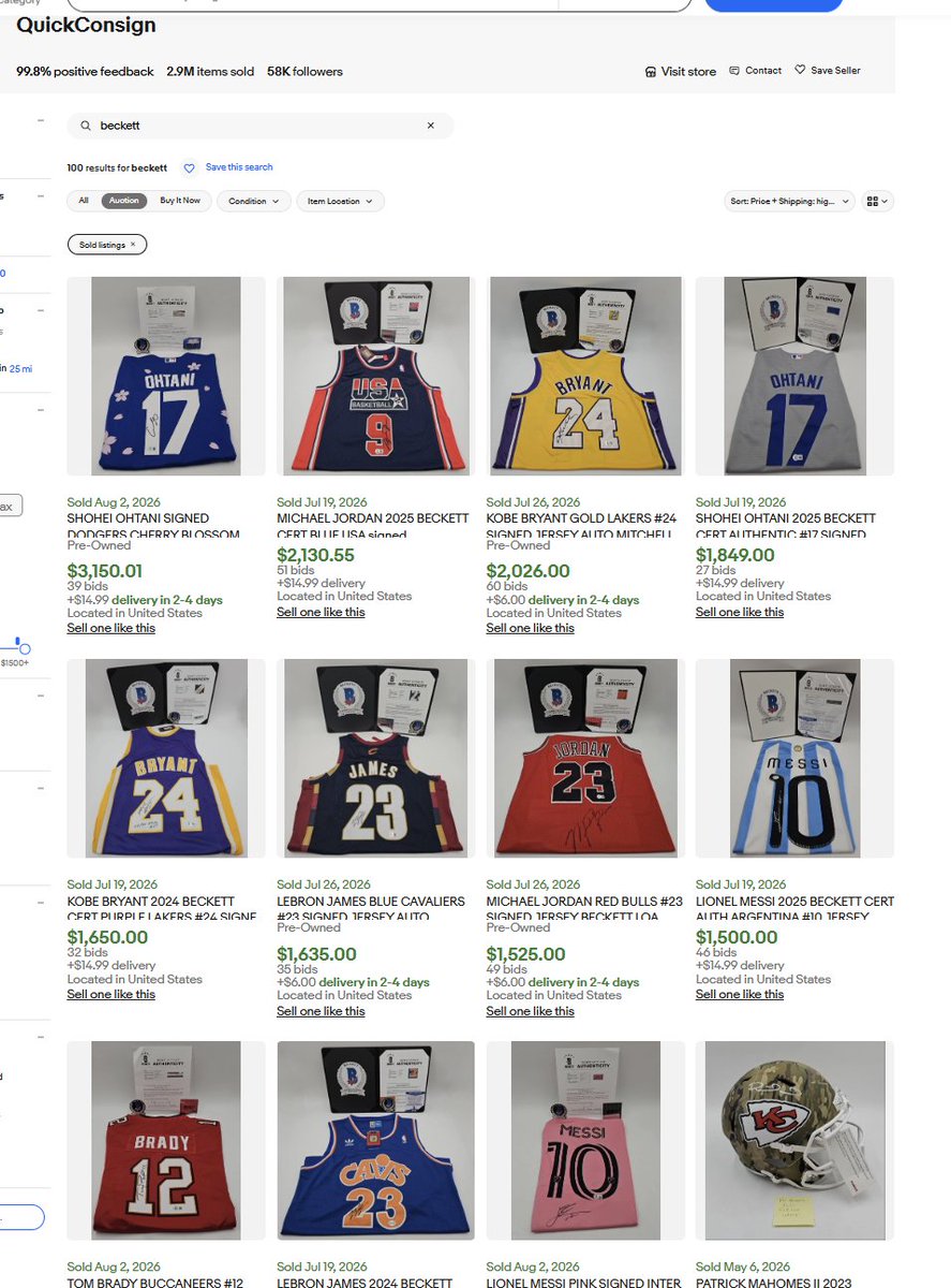renoipgp's tweet photo. One month ago, I reported fake autographs being sold through QuickConsign using fake Beckett LOAs, counterfeit Beckett stickers, and misused certificate numbers.

I checked the store again today. Around 10 fake autograph listings are still active, and more than 20 have sold over the past month for an estimated $25,000. One fake Shohei Ohtani item alone sold for $3,150.

QuickConsign has 2.9 million items sold and nearly 58,000 followers. Buyers trust that reputation, and scammers are exploiting it to steal thousands of dollars from collectors every single day.

A month later, I still see no meaningful action from @eBay, @beckettcollect, or QuickConsign. 
I have now contacted QuickConsign via their website and asked them to remove the affected listings and investigate the consignors responsible for them.

America really is the land of opportunity. Apparently, you can forge documents bearing the name of a major U.S. authentication company, fake the signature of the sitting U.S. president @realDonaldTrump, ignore marketplace rules, and sell it all through one of eBay's largest consignment accounts.

Meanwhile, social media is obsessed with a story about an old man and a kid caught on camera stealing a trading card worth a few thousand dollars at the National Sports Card Show.
 Yet almost nobody seems to care that scammers are taking far more money from collectors every single day through fake memorabilia sold on major marketplaces.

Seller listings:
 https://t.co/riT4HtAgVf
