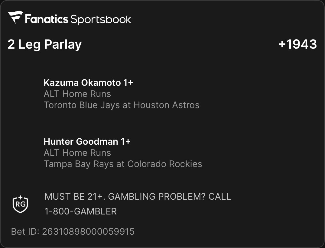 TheRealKevoKING's tweet photo. A friend shared a bet with you on Fanatics Sportsbook. Tap the link to view and copy their bet. Don't forget, you earn FanCash on your bets. New to Fanatics? Claim your welcome bonus. Must be 21+. Terms apply.
https://t.co/vzSK7Sqolm https://t.co/AdjcAasj9Y