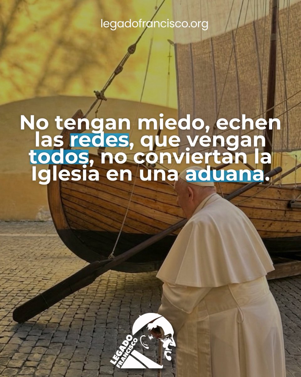 LegadoFrancisco's tweet photo. “No tengan miedo. No vivan acusando. Vengan todos, sientan primero la invitación de Jesús. No conviertan a la Iglesia en una aduana. Justos y pecadores, todos, todos, todos. Y después que el Señor nos ayude." Papa Francisco https://t.co/nbK9qwbWsj