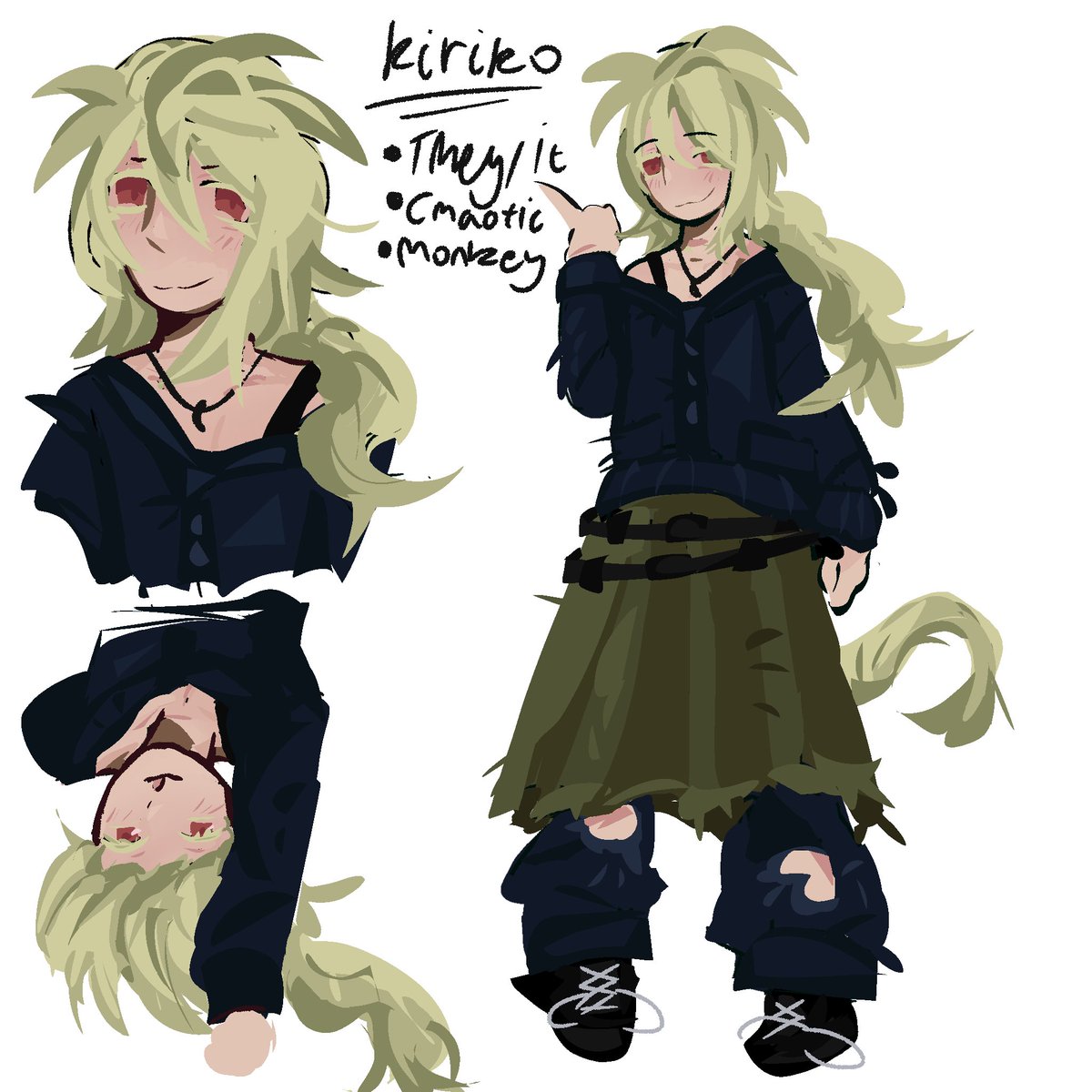 Atailedhybrid's tweet photo. https://t.co/qJSAxx5zBD

Reference sheet for kiriko, art by @/recluseoftime https://t.co/CxIxrAflg6