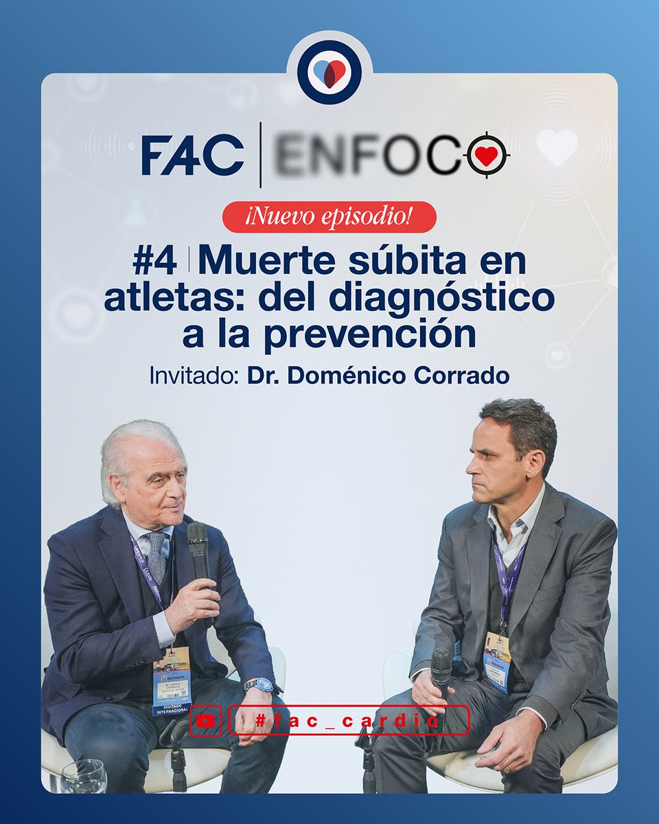 fac_cardio's tweet photo. 🎬 FAC ENFOCO #4 | Muerte súbita en atletas: del diagnóstico a la prevención.
Invitado: Dr. Doménico Corrado.
Mirá el episodio completo en nuestro canal de YouTube
#FACEnfoco #Cardiología https://t.co/OpvPrUOitb