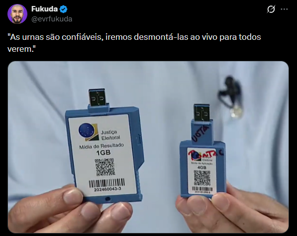 sergio_hoff's tweet photo. Idiotas desse tipo, que questionam o sistema eleitoral brasileiro a troco de engajamento, deveriam sofrer medidas socioeducativas do tipo: Ser mesário compulsoriamente por 10 eleições seguidas e acompanhar as urnas desde o lacre até a entrega da mídia física no TRE, pra aprender. https://t.co/kiOhE2KK2A