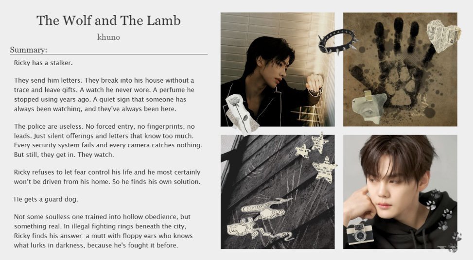 bluejayhouse's tweet photo. The Wolf and The Lamb                         

•gyubrik          
•rated m 
•hybrids, enemies to lovers, dog! gyub, human! rik             
•chapter 39/? 6.9k (total 329.6k)

🔗https://t.co/2uWdhFMl26 https://t.co/qutHXZSnOl