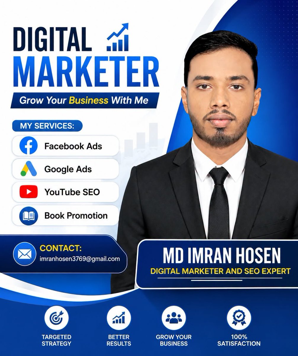 MDIMRANH3669's tweet photo. Let’s grow your business together through smart social media and digital marketing. https://t.co/VX36xx9CA1