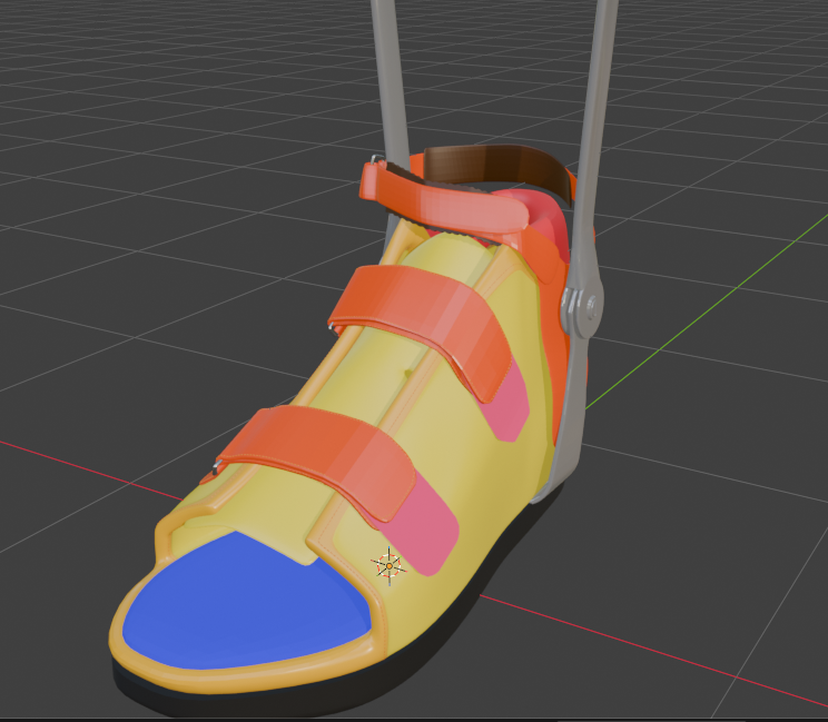 ikaikapo's tweet photo. 朝活blender。内反矯正Tストラップがだいぶと様になってきた。ネオプレンのギザギザは今回頂点をいじってます。#bldender #b3d https://t.co/qckE5p1T6g