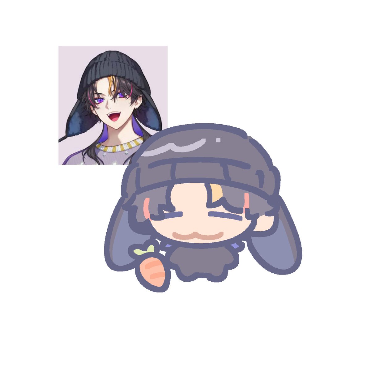 mochadree's tweet photo. sweater aside, his hat makes him look rabbit https://t.co/d2B4nFIUeN