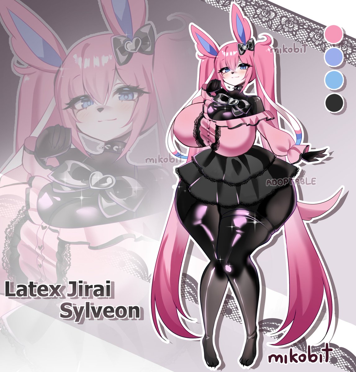 m1kobit's tweet photo. Latex Jirai Sylveon adopt🎀 https://t.co/vkOd0Nnhxk