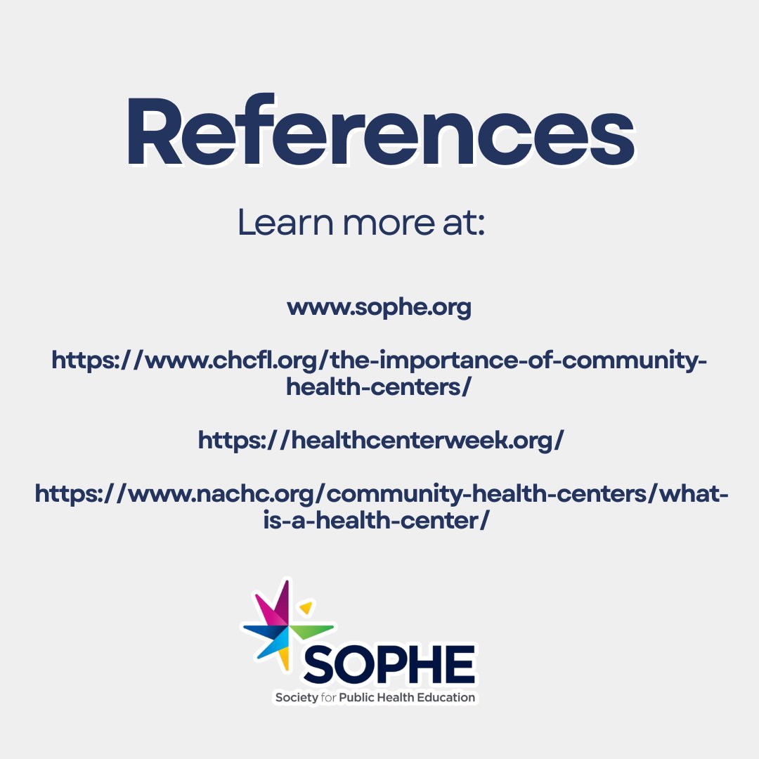 SOPHEtweets's tweet photo. This week from August 2nd – August 8th is National Health Center Week. It is a time to recognize the important work that CHCs provide in public health.

💬 How can National Health Center Week impact your field of work?

#NationalHealthCenterWeek  #PublicHealth #SOPHE https://t.co/5r0vdO8FE5