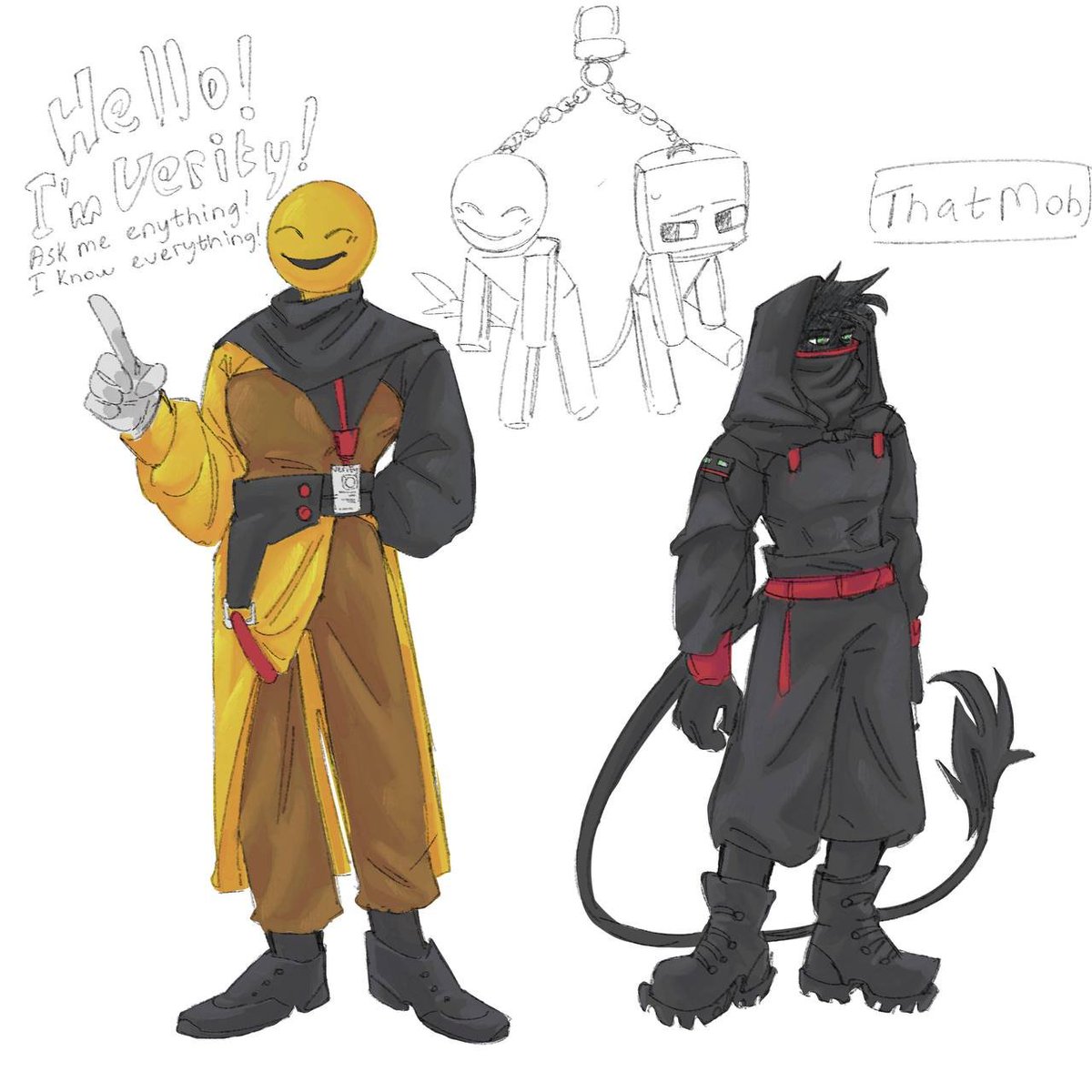 agentze0ro's tweet photo. I'm in this fandom now
I draw 2 designs of ThatMob and Verity.
I like the 2nd one,but my friends say's that the 1st one is better. Soooo, let's gooo
#thatmob #verity https://t.co/yNn0WsU1vU
